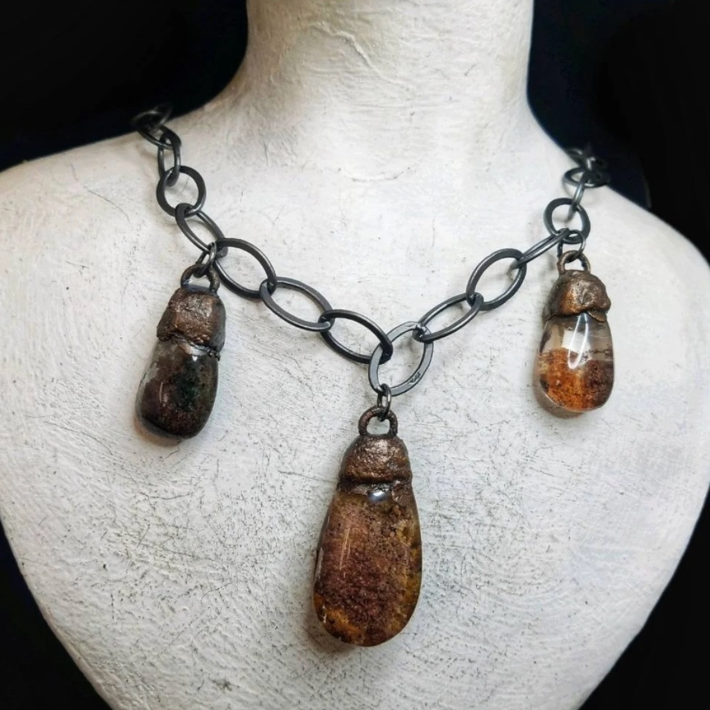 Unique Lodolite Shaman quatrz, garden quartz necklace